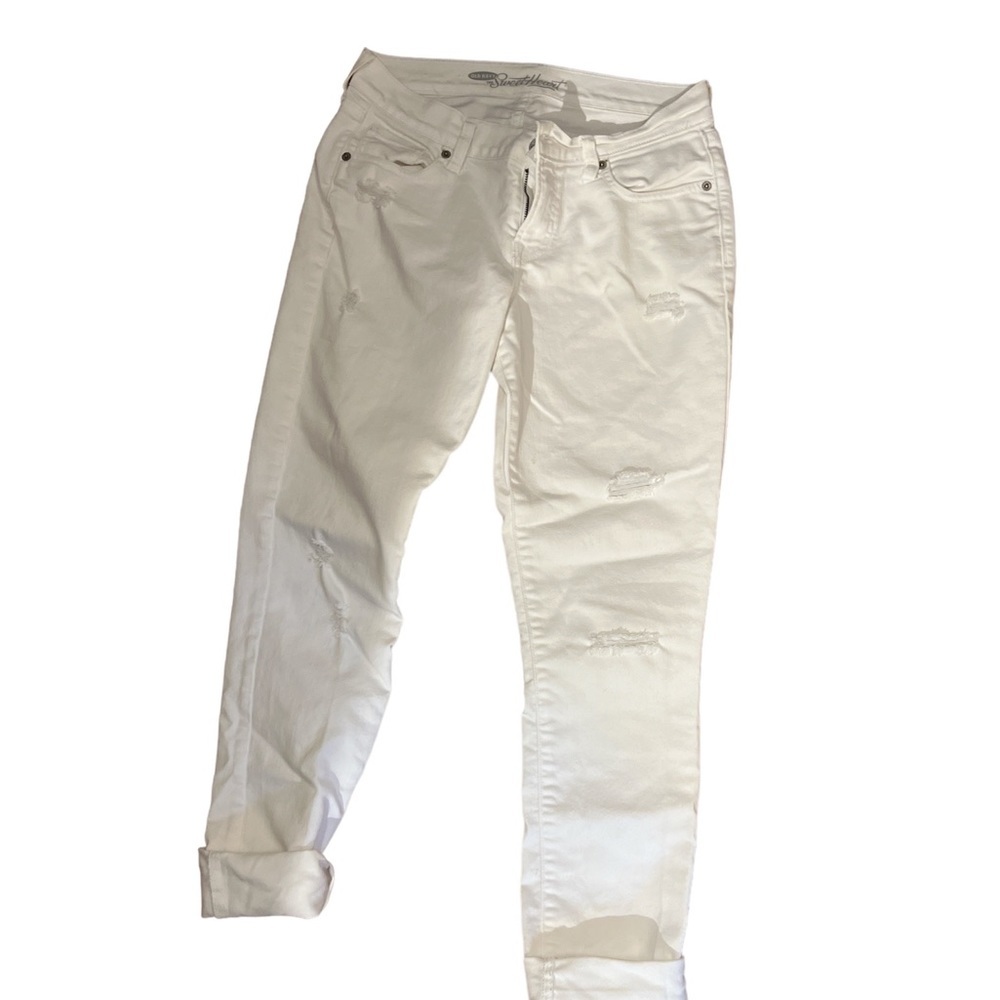 Old Navy Sweetheart white distressed denim, sz4